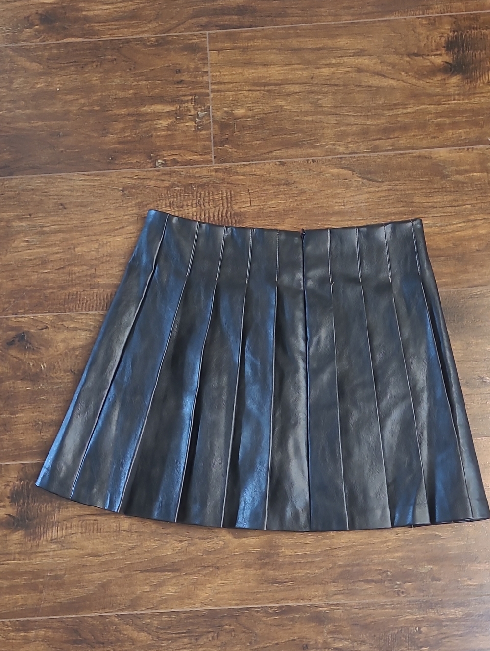 Vici Black Pleated Faux Leatger Pleated Mini Skort Western Party Size M - Picture 6 of 11
